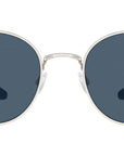 Caster Silver Round Sunglasses