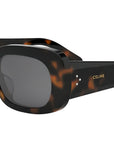 CELINE 3 Dots Dark Havana Rectangular Sunglasses