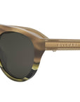 Tubogas Striped Brown Round Sunglasses