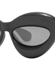 Inflated Black Cat Eye Sunglasses