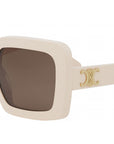 Triomphe White Square Sunglasses