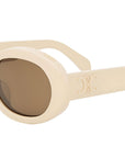 Triomphe Ivory Oval Sunglasses