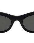 Slim Black Oval Sunglasses