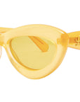 Curvy Yellow Cat Eye Sunglasses