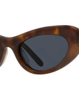 Slim Tortoise Oval Sunglasses
