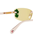 Dior Clover S1U Rose Gold Rectangular Sunglasses