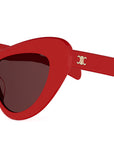 Triomphe Mini HD Red Cat Eye Sunglasses