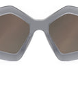 Serpenti Silver Geometric Sunglasses