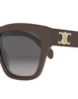 Triomphe Dark Brown Geometric Sunglasses
