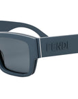 Signature Blue Rectangular Sunglasses