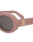 Triomphe Solid Rose Oval Sunglasses