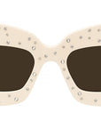 Anagram White Rectangular Sunglasses
