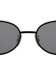 Metal Triomphe Black Oval Sunglasses