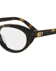 DiorGlowO B1I Dark Havana Oval Eyeglasses