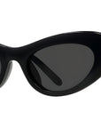 Slim Black Oval Sunglasses