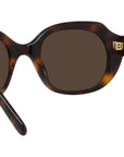 Slim Havana Geometric Sunglasses