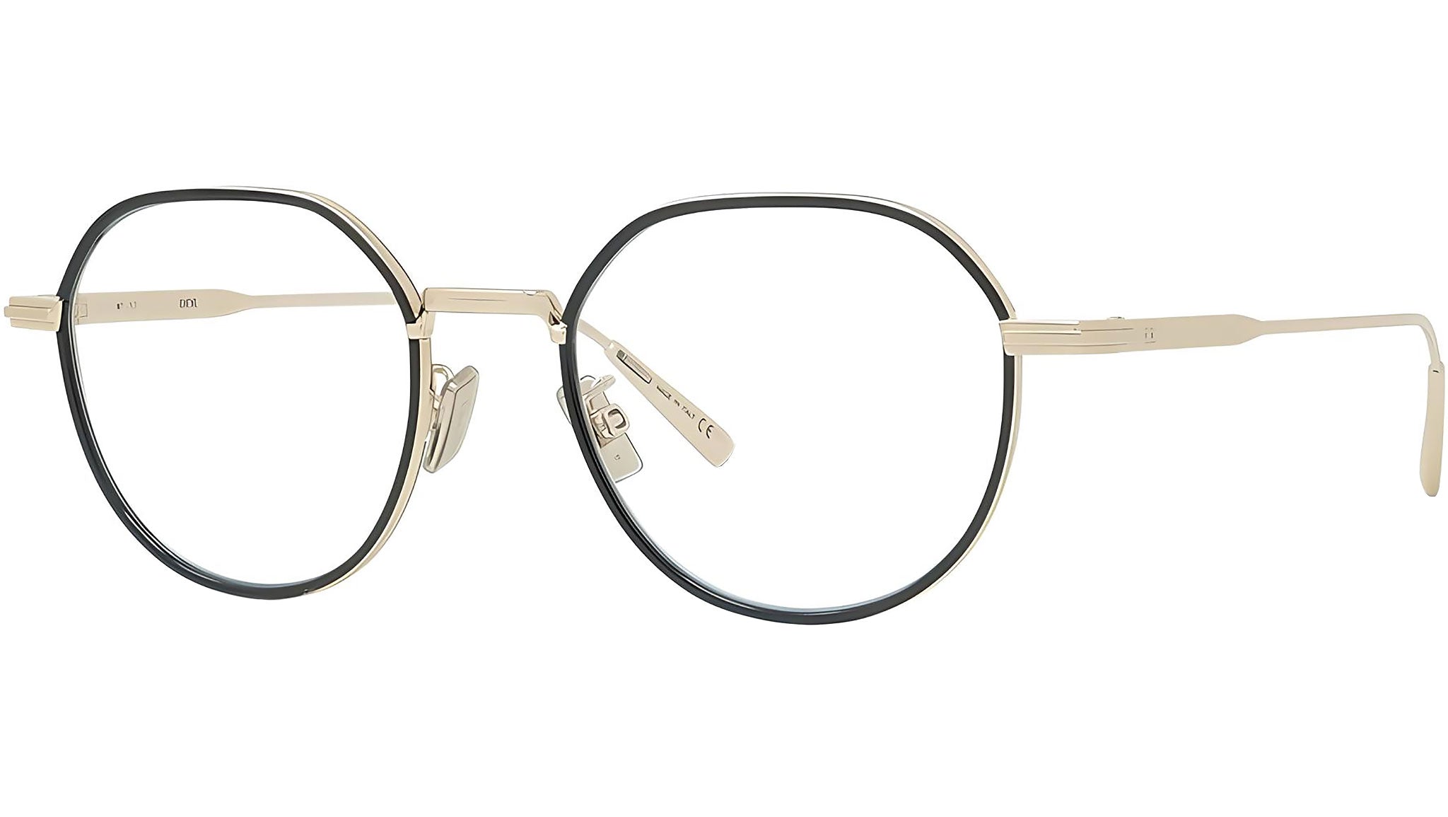 DiorBlackSuitO R3U Yellow Round Eyeglasses