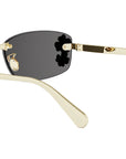 Dior Clover S1U Gold Rectangular Sunglasses