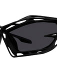 Giv Cut Cage Black Geometric Sunglasses