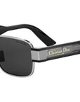 Christian Dior Label S2U Shiny Silver Rectangular Sunglasses