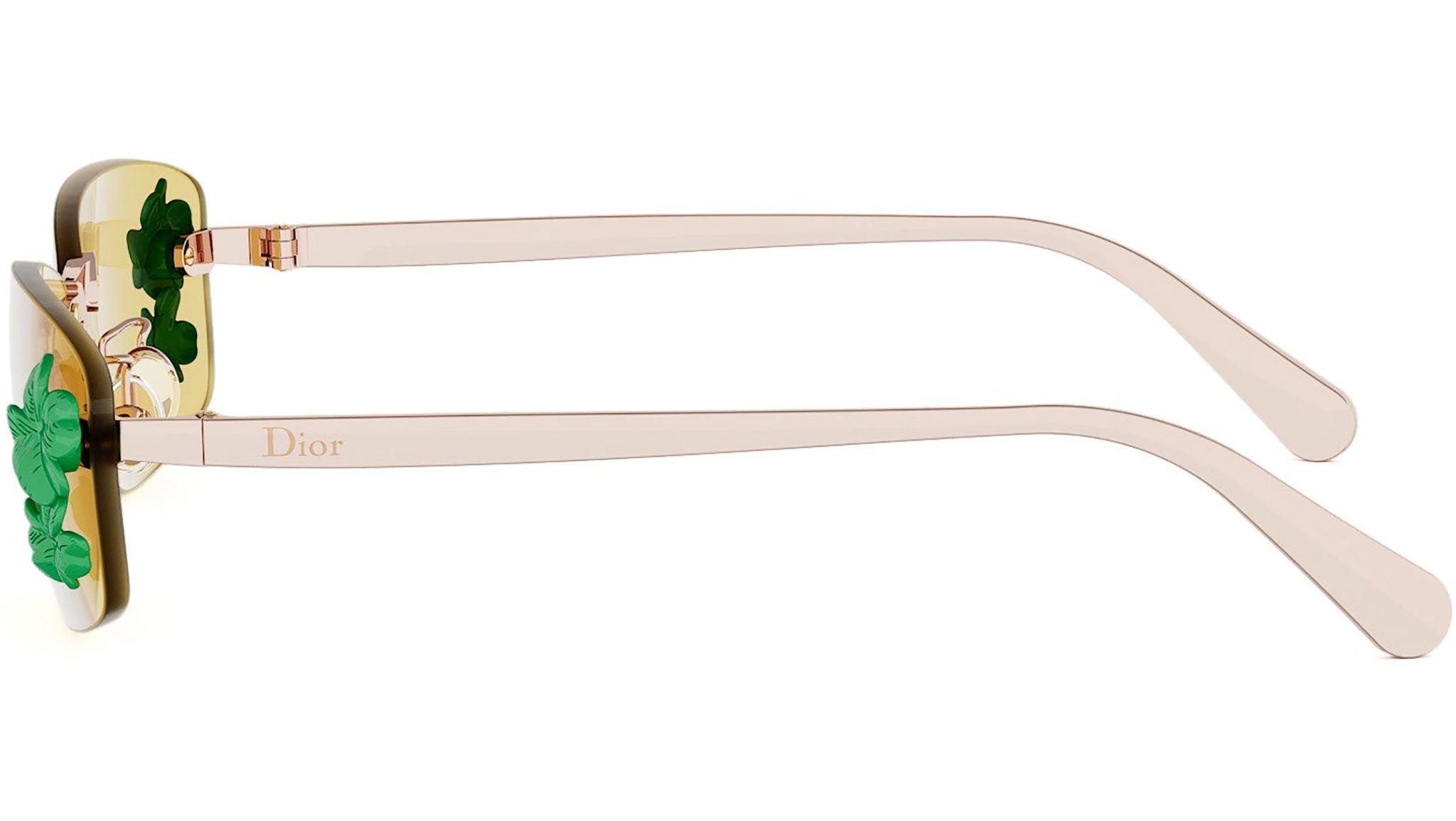Dior Clover S1U Rose Gold Rectangular Sunglasses