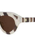 Triomphe Mini Brown Round Sunglasses
