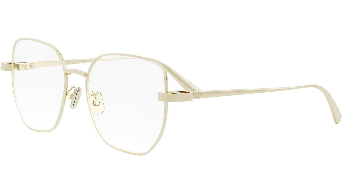 CDiorO S3F Light Gold Geometric Eyeglasses