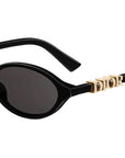 DiorTreasure R1I Shiny Black Oval Sunglasses