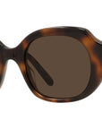 Slim Havana Geometric Sunglasses