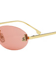 Fendi First Crystal Gold Oval Sunglasses
