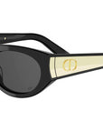 DiorGlow B2I Black Oval Sunglasses