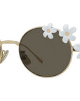 Signature Gold White Oval Sunglasses