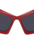 Giv Cut Red Geometric Sunglasses