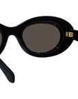 Anagram Black Oval Sunglasses
