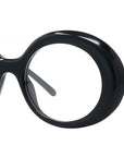 Curvy Black Round Eyeglasses