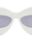 Inflated White Cat Eye Sunglasses