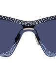 Giv Cut Strass Silver Shield Sunglasses