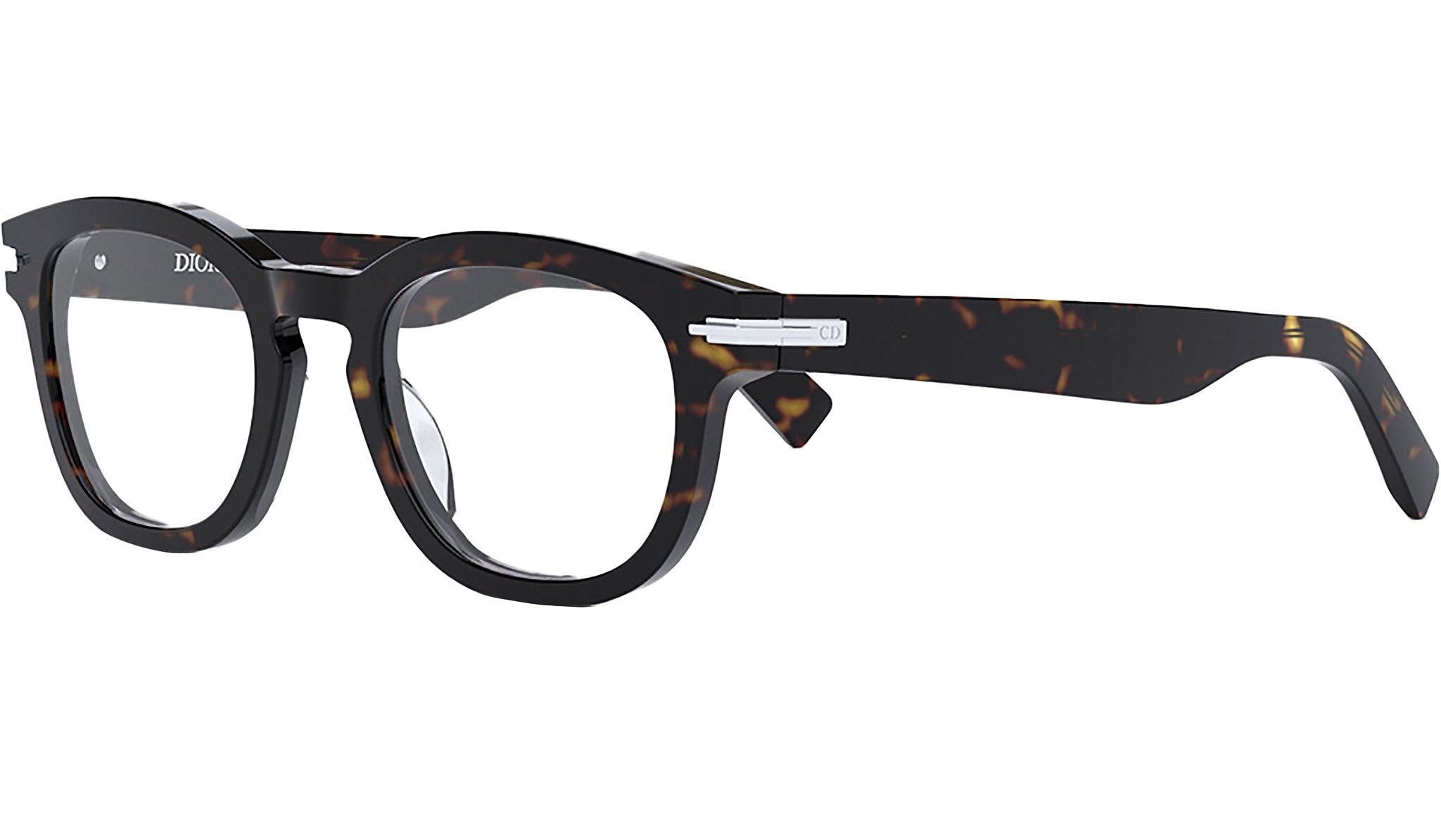 DiorBlackSuitO R4I Havana Round Eyeglasses