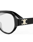 Triomphe Black Geometric Eyeglasses