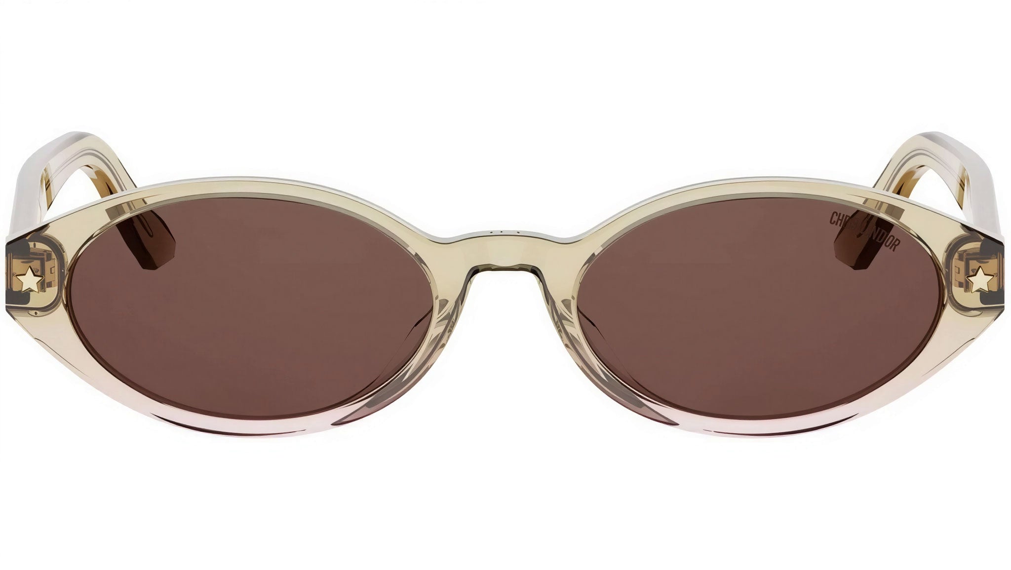 DiorPacific R1I Yellow Oval Sunglasses