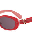 Dior Oblique B1I Red Oval Sunglasses