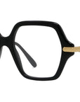Slim Black Geometric Sunglasses