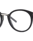 4G Bar Black Round Eyeglasses