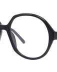 Curvy Black Round Eyeglasses