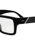 Fendi Diagonal Black Rectangular Eyeglasses
