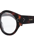 CELINE 3 Dots Dark Havana Round Eyeglasses
