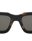 Fendi Diagonal Havana Rectangular Sunglasses