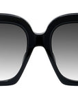 Curvy Black Geometric Sunglasses