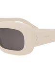 3 Dots White Rectangle Sunglasses