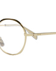Metal Shiny Gold Geometric Eyeglasses